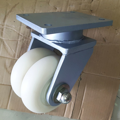 White 6 Inch MC Nylon 5500LBS Double Wheel Casters Super Heavy Duty Korea Type