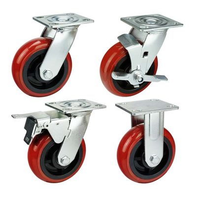 300kg Loading 200mm Heavy Duty Casters With Swivel Plate