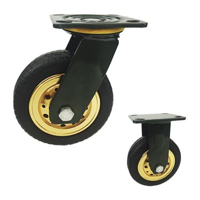 Wearable 230kg Capacity 5 Inch Locking Swivel Casters With Green Bracket