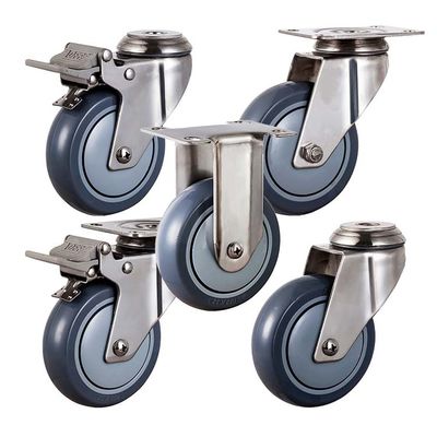 242lbs Loading 4 Inch Steel Caster Wheels ISO9001 With Ball Bearing