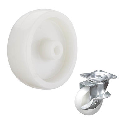 75mm White  80KG Load Capacity Nylon Castor Wheels