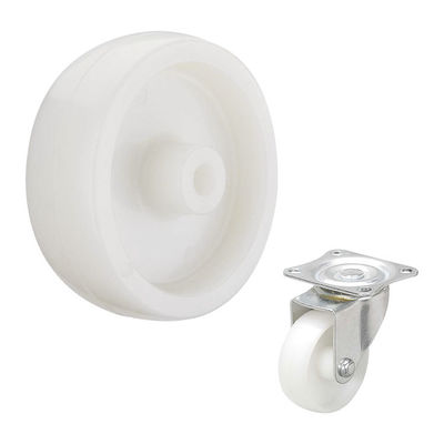 75mm White  80KG Load Capacity Nylon Castor Wheels