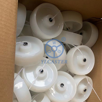 100mm Stainless Steel Casters White Nylon Threaded Stem Swivel 242lbs Load
