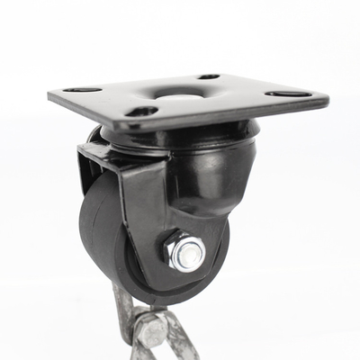 High Cpacity Top Plate Swivel 2 Inch Black Nylon Casters Low Profile Machine Wheels