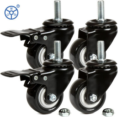 Green Rubber Casters Roller Bearing Type Load Capacity 30 to 70 KG Heavy Duty Wheels Suitable for Industrial Equipment