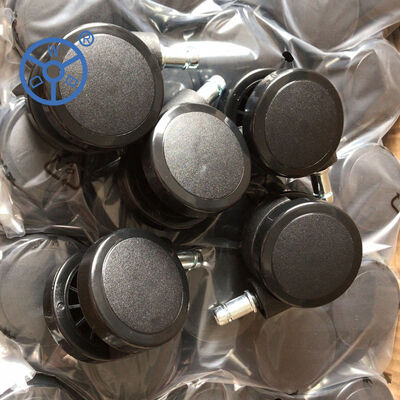 Roulette à roulettes en PU noir avec capacité de charge de 450-850 kg, roue à noyau creux solide conçue pour les chariots industriels et commerciaux