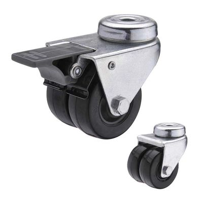 2 Inch Twin Wheel Castor Trolley Wheels , Industrial Trolley Wheels