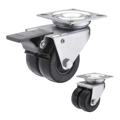2 Inch Twin Wheel Castor Trolley Wheels , Industrial Trolley Wheels
